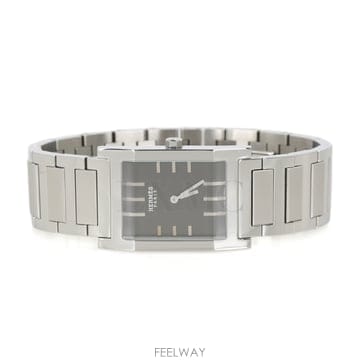 에르메스 텐덤 스틸 워치 블랙 인덱스 41mm