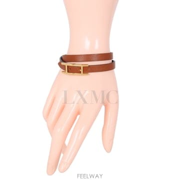 미스코코♥에르메스 하피 팔찌 블랙 브라운 금장 두줄팔찌 T4