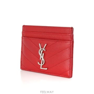 미스코코♥생로랑 모노그램 캐비어 카드지갑 YSL 레드 명함지갑 423291