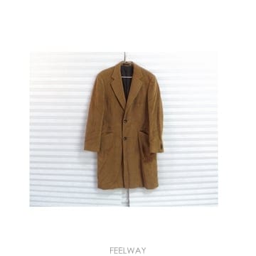TIME 타임옴므 카멜색 캐시미어 앙고라 혼방 투버튼 울코트