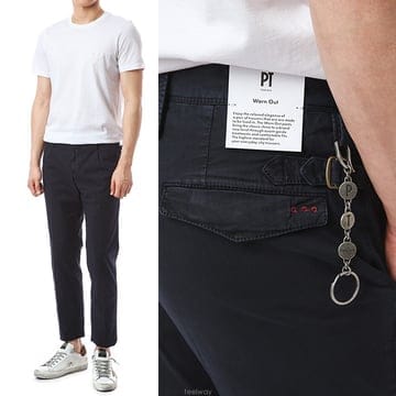 피티 원아웃메탈로고장식커버포켓벨티드 코튼팬츠
