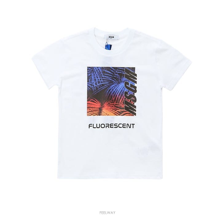 MSGM 키즈 팜트리로고 라운드티 12~14A
