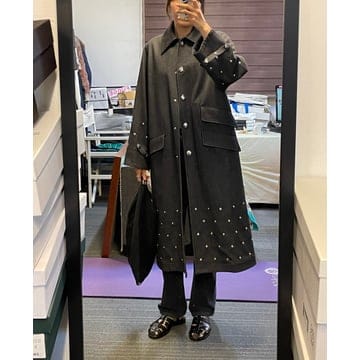 소니아리키엘 18fw 런웨이 스터드 데님 코트