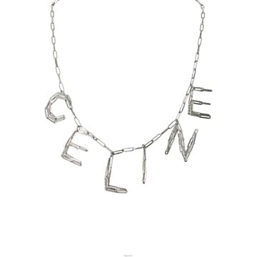 셀린느 Silver Brass Necklace 46W556BRA 36SI