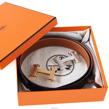 에르메스25선물용H버클 리버서블 벨트(블랙&카멜골드32mm)H073967
