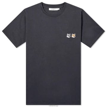 [메종키츠네] BU00103KJ0008 P195 더블 폭스 패치 반팔티셔