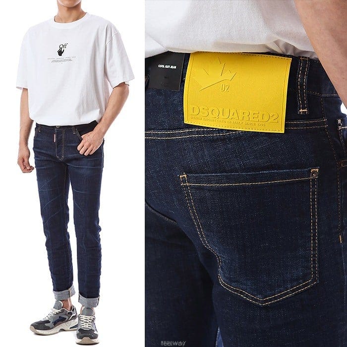 (SALE/당일발송) 디퀘 D2 메이플 옐로우 데님패치 진청진