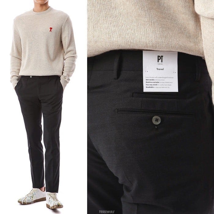《원사이즈SALE》 피티 슈퍼슬림핏 트레블 라나울 슬랙스