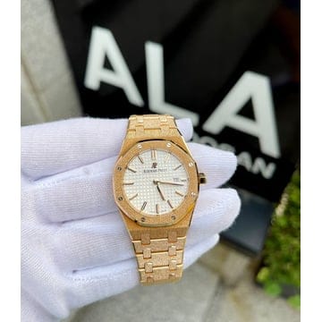당일 *ALA* 오데마피게 로얄오크 로즈골드 프로스티드 화이트판 33mm