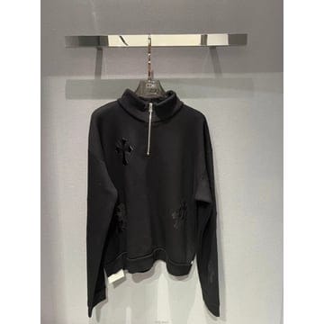 26SS 크롬하츠 크로스 패치 하프 집업 티셔츠