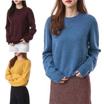 《당일발송》 로베르토콜리나 베이비카멜소프트울여성라운드니트