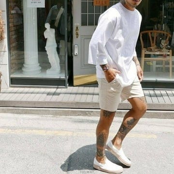 S/S 린넨7부오버핏티 린넨7부티 휴가지룩 무료배송