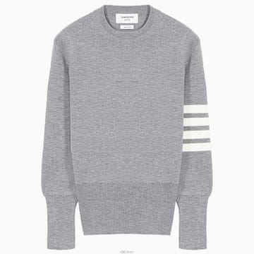 (당일) 23FW 톰브라운 사선 완장 밀라노 스티치 메리노 그레이 여성 울 니트 FKA23