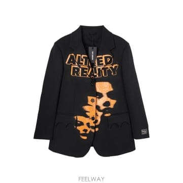라프 시몬스 여성 Uniform 포켓 & 프린팅 오버사이즈 블레이져 222-W545C-30001-0099