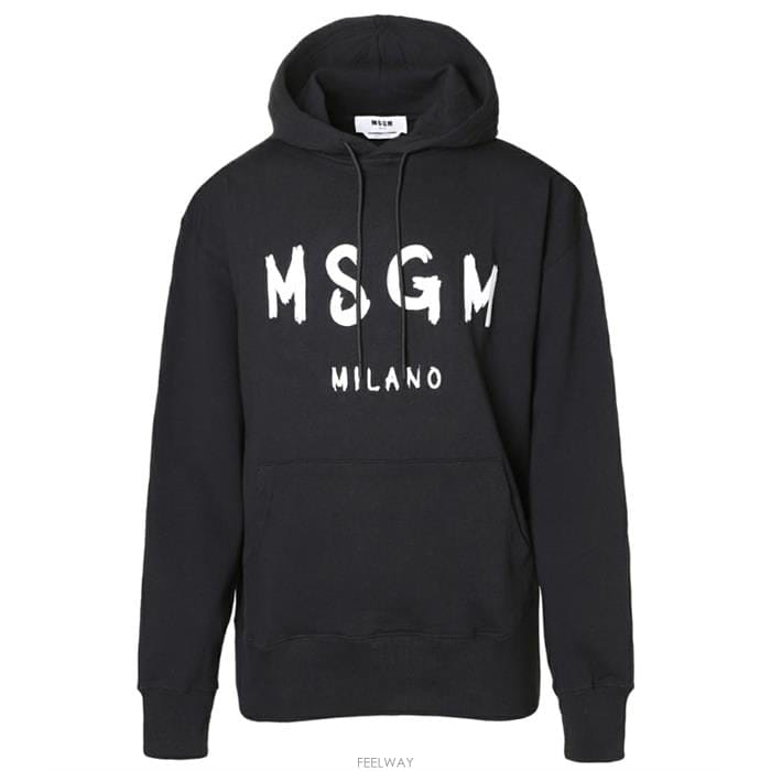 엠에스지엠 MSGM 로고 프린트 후드티 블랙