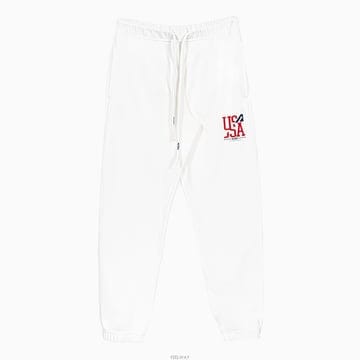 (당일) 23SS 오트리 아이코닉 USA 로고 화이트 조거 팬츠 PAIM 2331