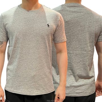 논현 더팩토리 폴로 랄프 로렌 레드 포니 로고 슬림핏 반팔티 다크 빈티지 헤더 710680785 006