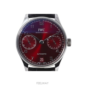 [탑타임] IWC 포르투기저 스틸 적색판 가죽밴드 42mm IW500714