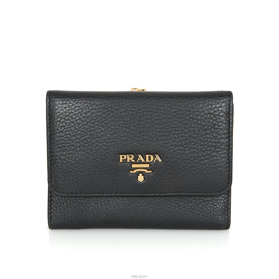 PRADA 여성 지갑 다이노 블랙