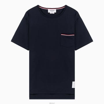 (당일) 25SS 톰브라운 삼선 포켓 네이비 반팔 티셔츠 MJS010A 01454 415