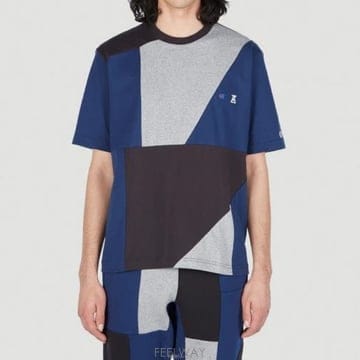 26 FW 챔피온 x Anrealage 콘트라스트 판넬 티셔츠 블루 CB W304 DARK BLUE