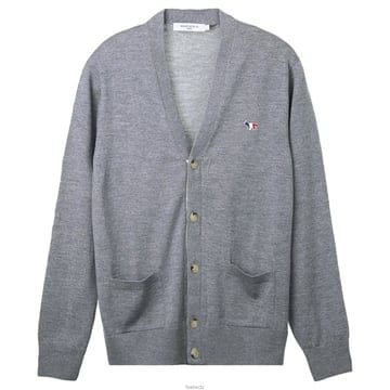 메종키츠네 23FW 여성 트리컬러폭스 울가디건 그레이멜란지 FU00501KT1036 H150