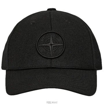 [스톤아일랜드] 23FW 791599675 A0029 로고 자수 볼캡 블랙