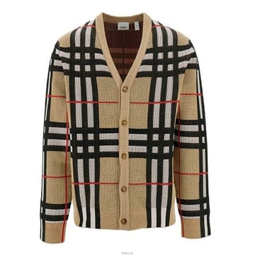 버버리 23FW HARRIFORD 체크 가디건 아카이브 베이지 8070287