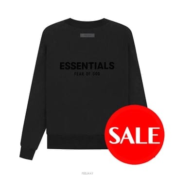[SALE/세일] 피어 오브 갓 에센셜 더 코어 컬렉션 릴렉스드 크루넥 맨투맨 스트레치 리모 블랙
