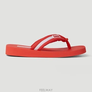 26 FW 겐조 로고 패치 웨빙스트랩 플립플랍 샌들 레드 FD52MU090F51 21