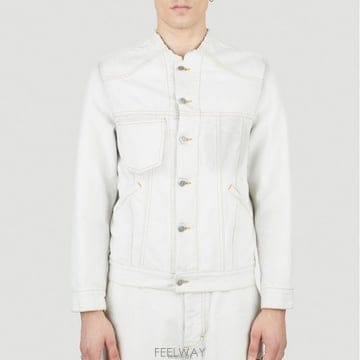 26 FW 메종 마르지엘라 칼라리스 크루넥 코튼 데님 자켓 화이트 S51AM0486 S30857 961