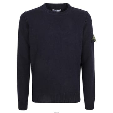 스톤 23FW 와펜 패치 울 니트 네이비 7915508A3 A0020