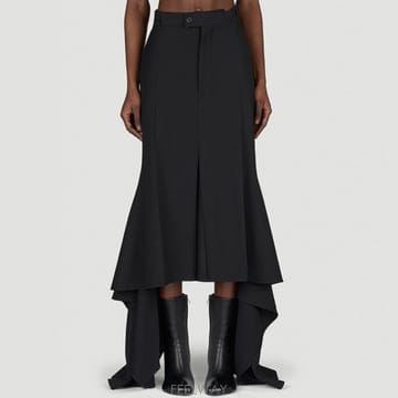 26 FW 발렌시아가 Godet Draped 고데 드레이프 하이웨스트 울 미디 스커트 768730 TPT