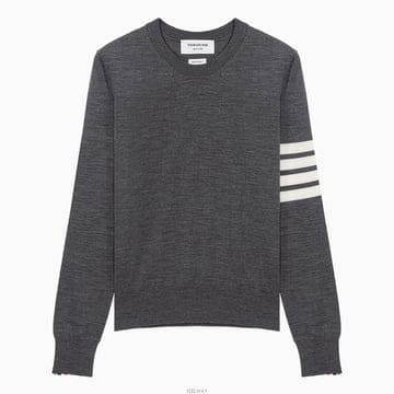 (당일) 25FW 톰브라운 사선 완장 미디엄 그레이 여성 울 니트 FKA280A Y1014 035