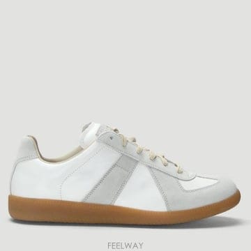 26 FW 메종 마르지엘라 클래식 독일군 레더 판넬 스니커즈 화이트 S57WS0236 P1895 10