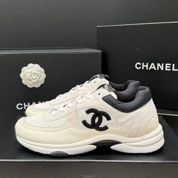 [국내] 정품/두배보상/남성/샤넬 크루즈 스니커즈/화이트 메쉬 카프스킨