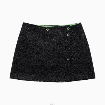 (당일) 23FW 가니 스파클 블랙 여성 울 미니 스커트 F7508 099