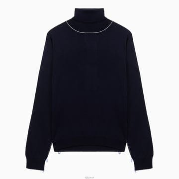 (당일) 23FW 메종 마르지엘라 스티치 라인 네이비 여성 울 터틀넥 니트 SI0HA0006 S17814 5