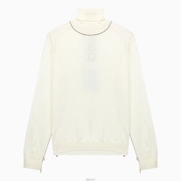 (당일) 23FW 메종 마르지엘라 스티치 라인 화이트 여성 울 터틀넥 니트 SI0HA0006 S17814 1