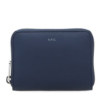APC 아페쎄 신상 블루 네이비 레더 가죽 카드 홀더 지갑 지퍼 지갑 중지갑 반지갑