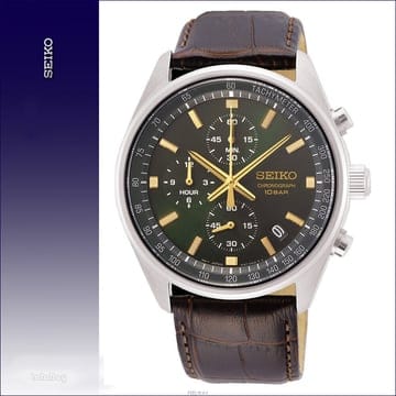 세이코 남성 시계 쿼츠 크로노 그린 40mm