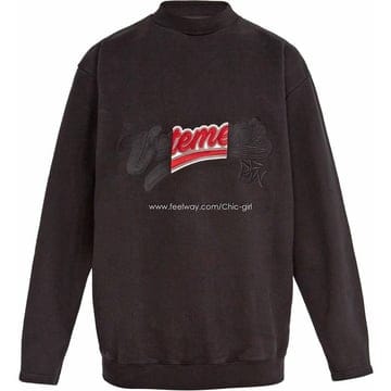 (당일배송) VETEMENTS 베트멍 블랙 레드 헤비 자수 니트 맨투맨