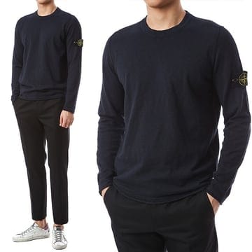 《당일발송》 스톤아일랜드 밑단롤업 라운드 니트/8015502B0 A0020