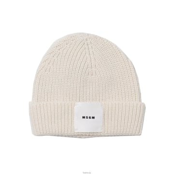 엠에스지엠 로고 패치 비니 크림