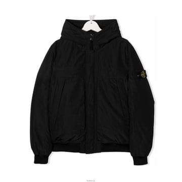 스톤 아일랜드 집업 다운 재킷 블랙