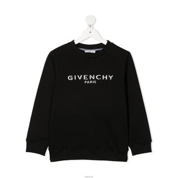 지방시 키즈 로고 프린트 맨투맨 블랙