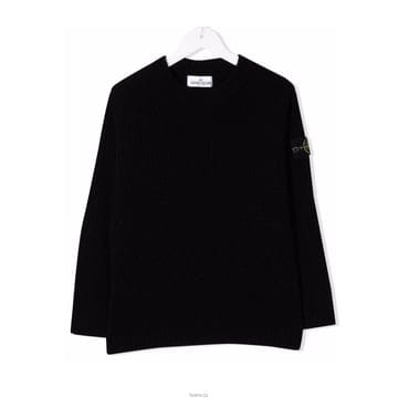 스톤 아일랜드 키즈 와펜 니트 블랙