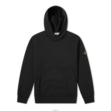 스톤 아일랜드 와펜 후드 티셔츠 블랙