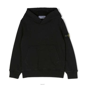 스톤아일랜드 키즈 와펜 패치 후드티 블랙