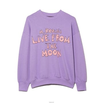 미니로디니 키즈 로고 프린팅 맨투맨 퍼플